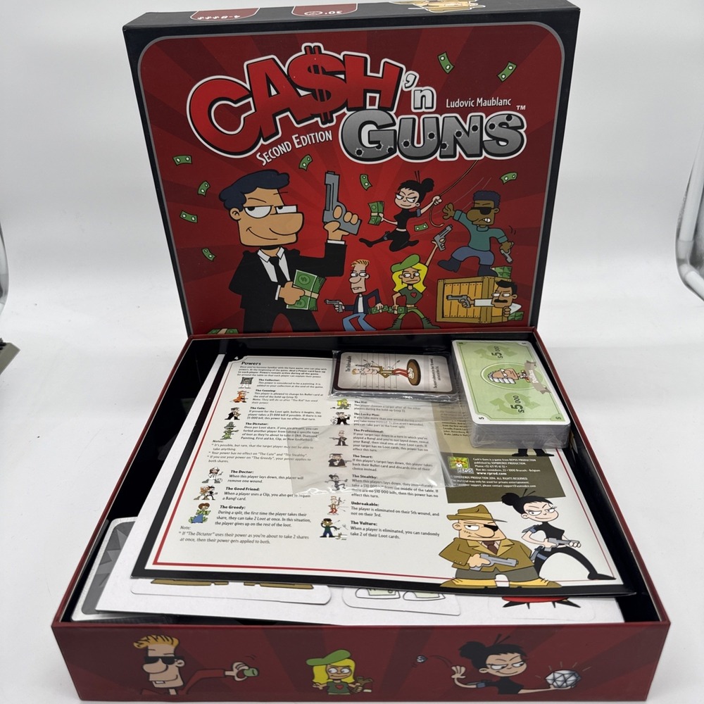 Cash 'n Guns Board Game Second Edition Complete! Excellent Condition!